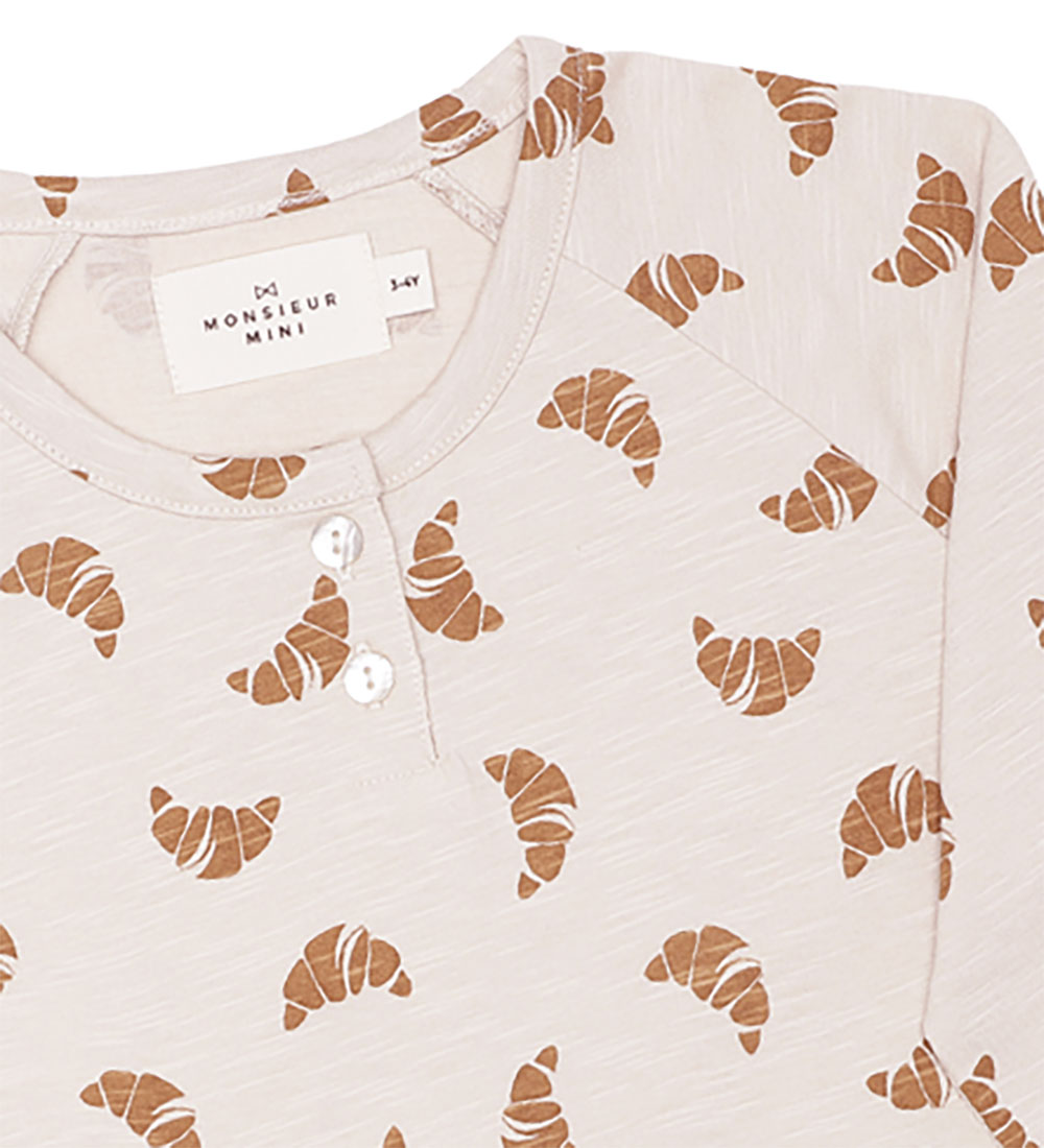 Monsieur Mini Bluse - Off White m. Croissanter