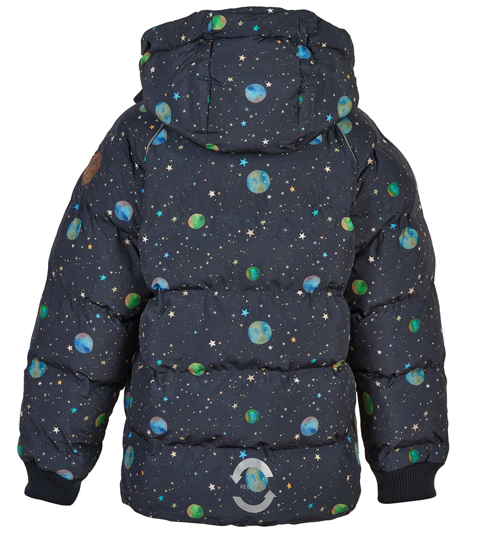 Mikk-Line Dynejakke - Recycled - Dark Navy m. Print