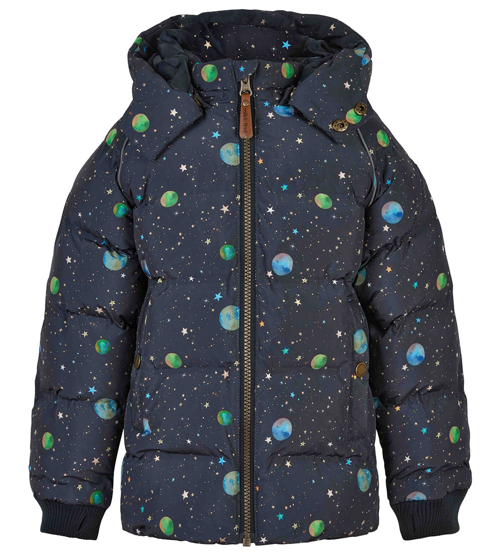 Mikk-Line Dynejakke - Recycled - Dark Navy m. Print