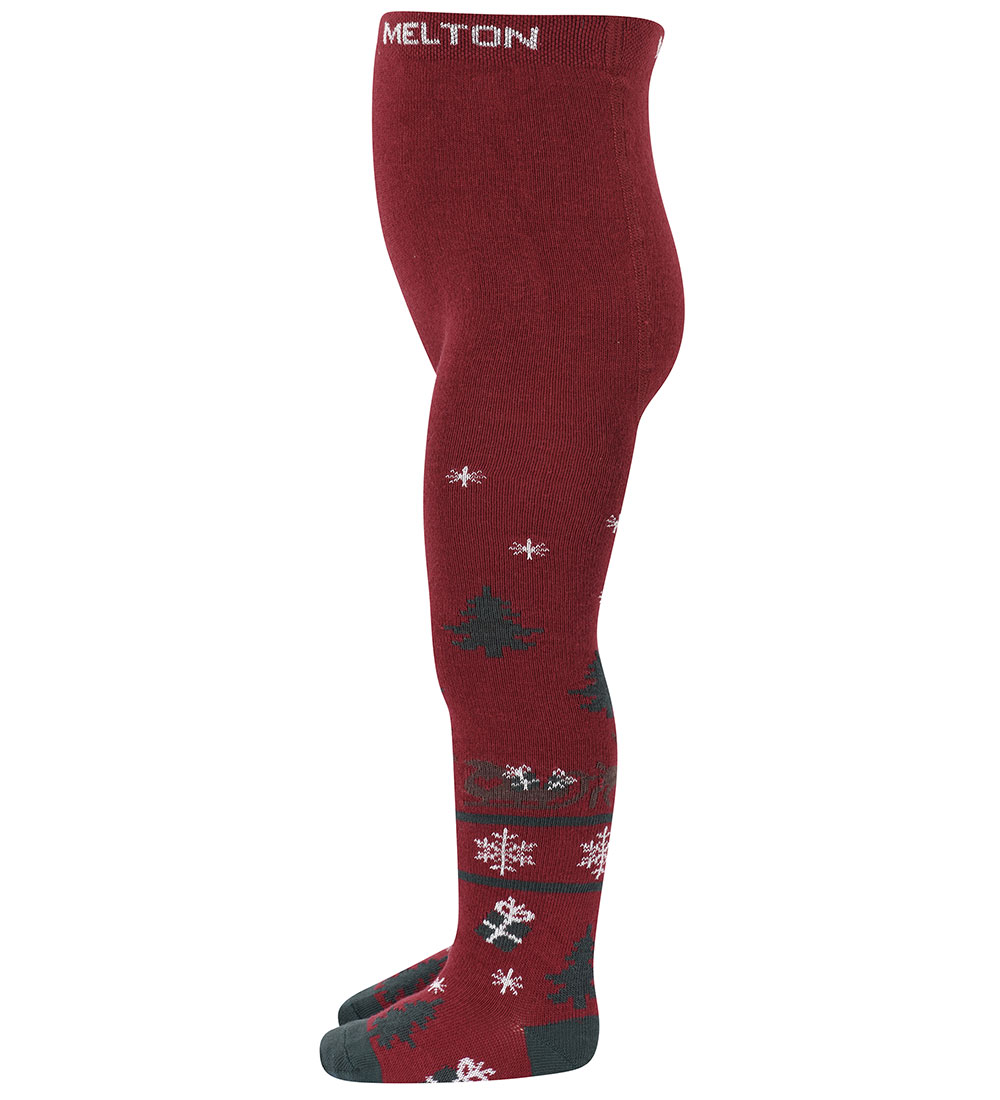 Melton Strømpebukser - Reindeer - Sundried Tomato