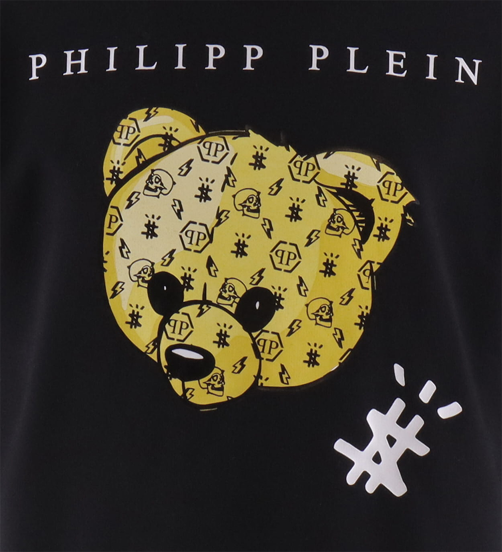 Philipp Plein Hættetrøje - Sort/Gul m. Bamse