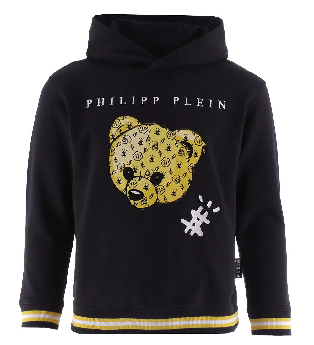 Philipp Plein Hættetrøje - Sort/Gul m. Bamse