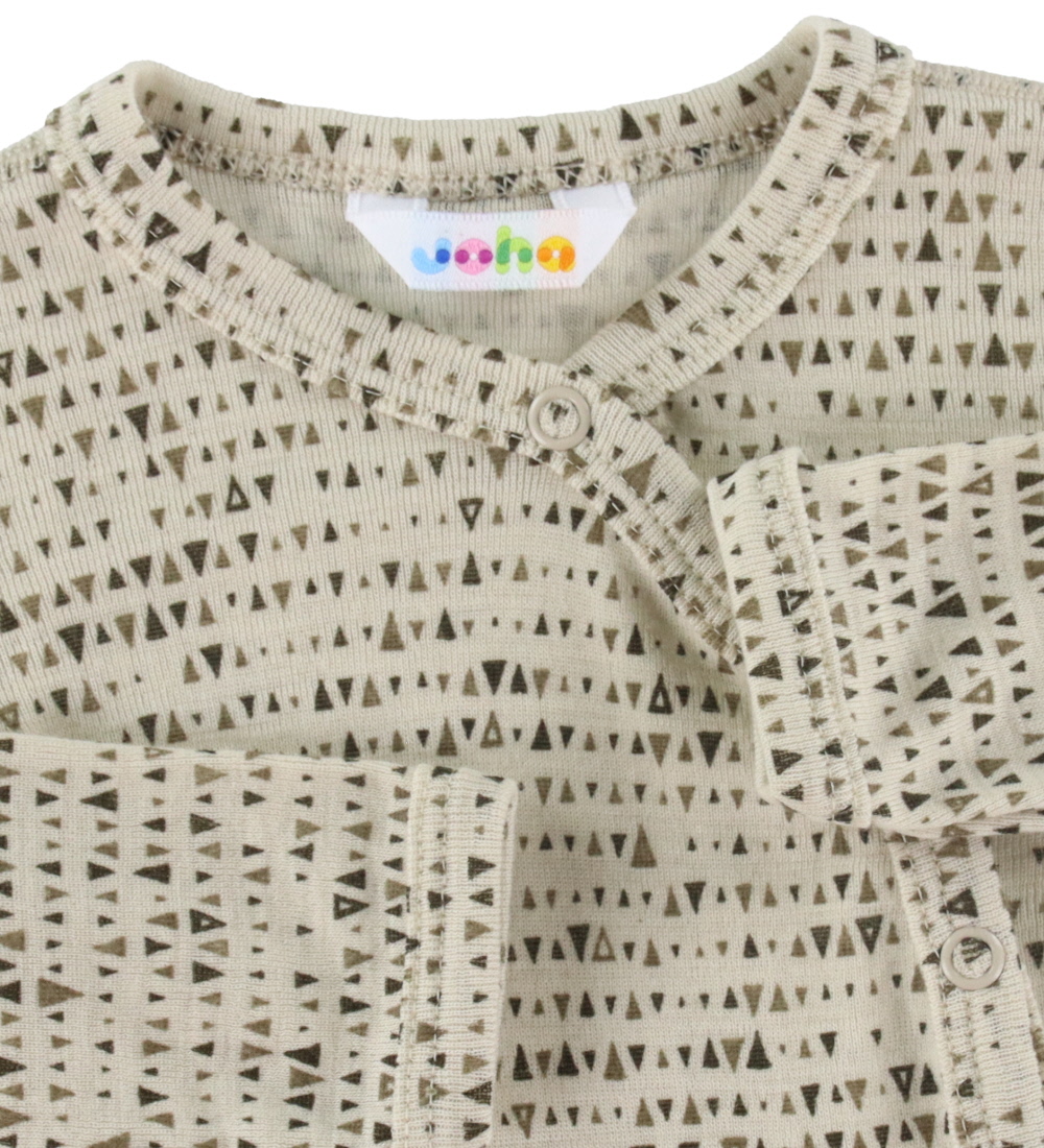Joha Slå-om Body l/æ - Uld - Beige Aop
