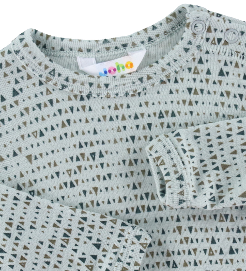 Joha Bluse - Uld - Mynte Aop