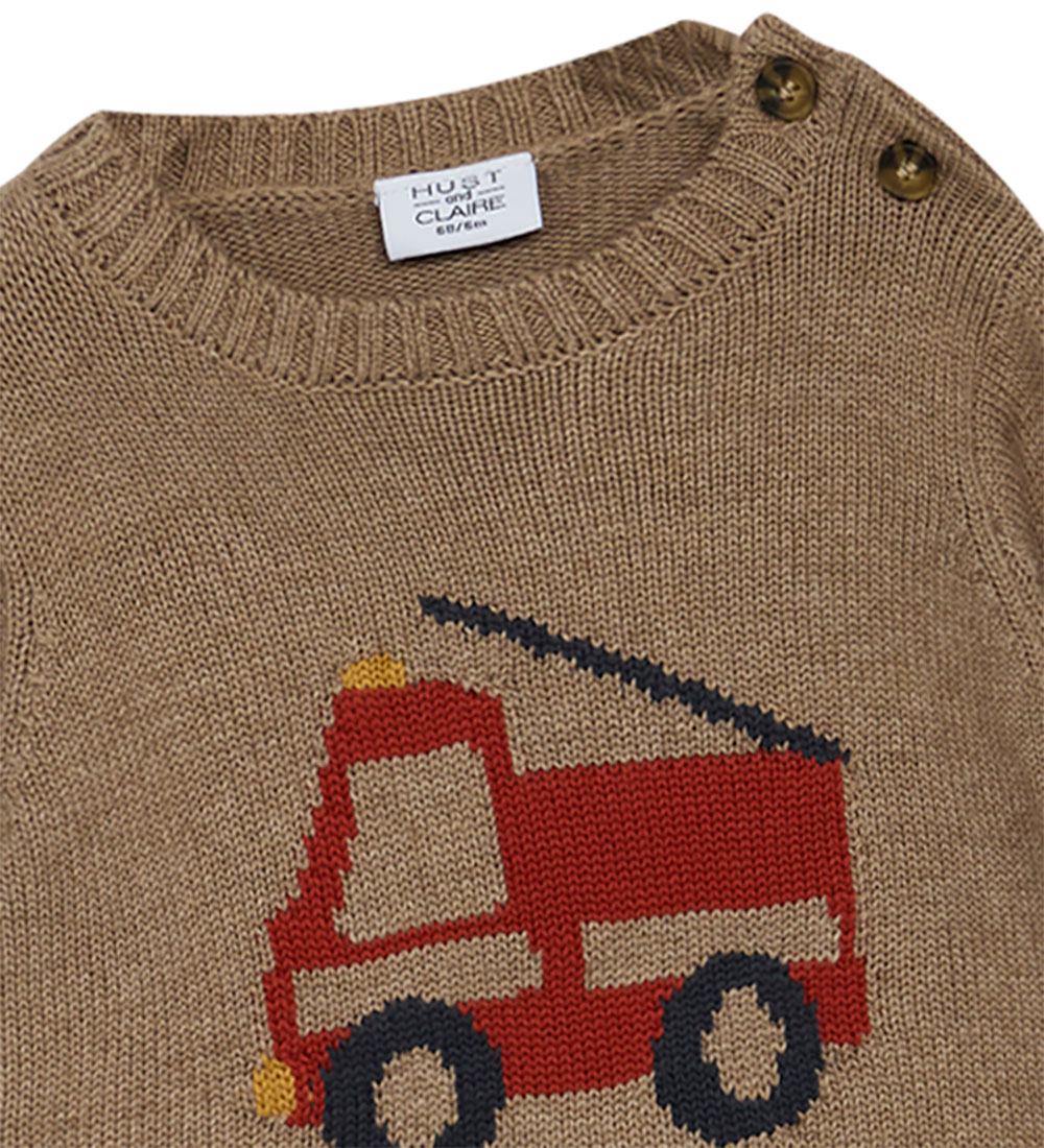 Hust and Claire Bluse - Strik - Pilou - Deer Brown Melange