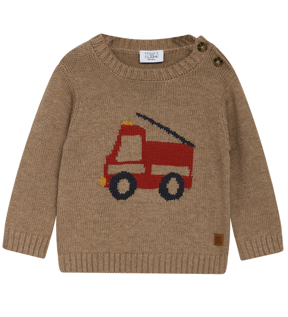 Hust and Claire Bluse - Strik - Pilou - Deer Brown Melange