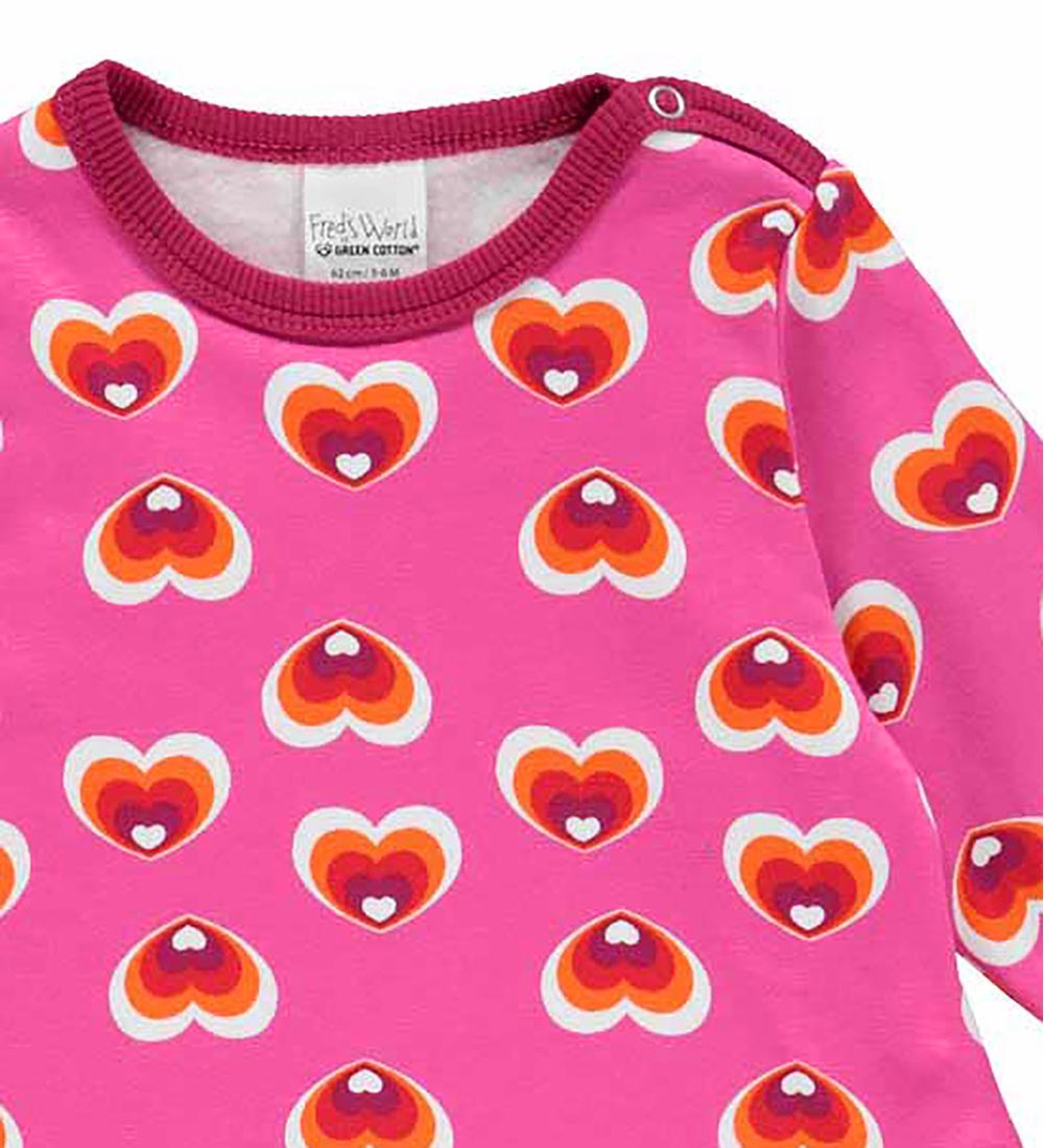 Freds World Sweatkjole - Heart - Fuchsia