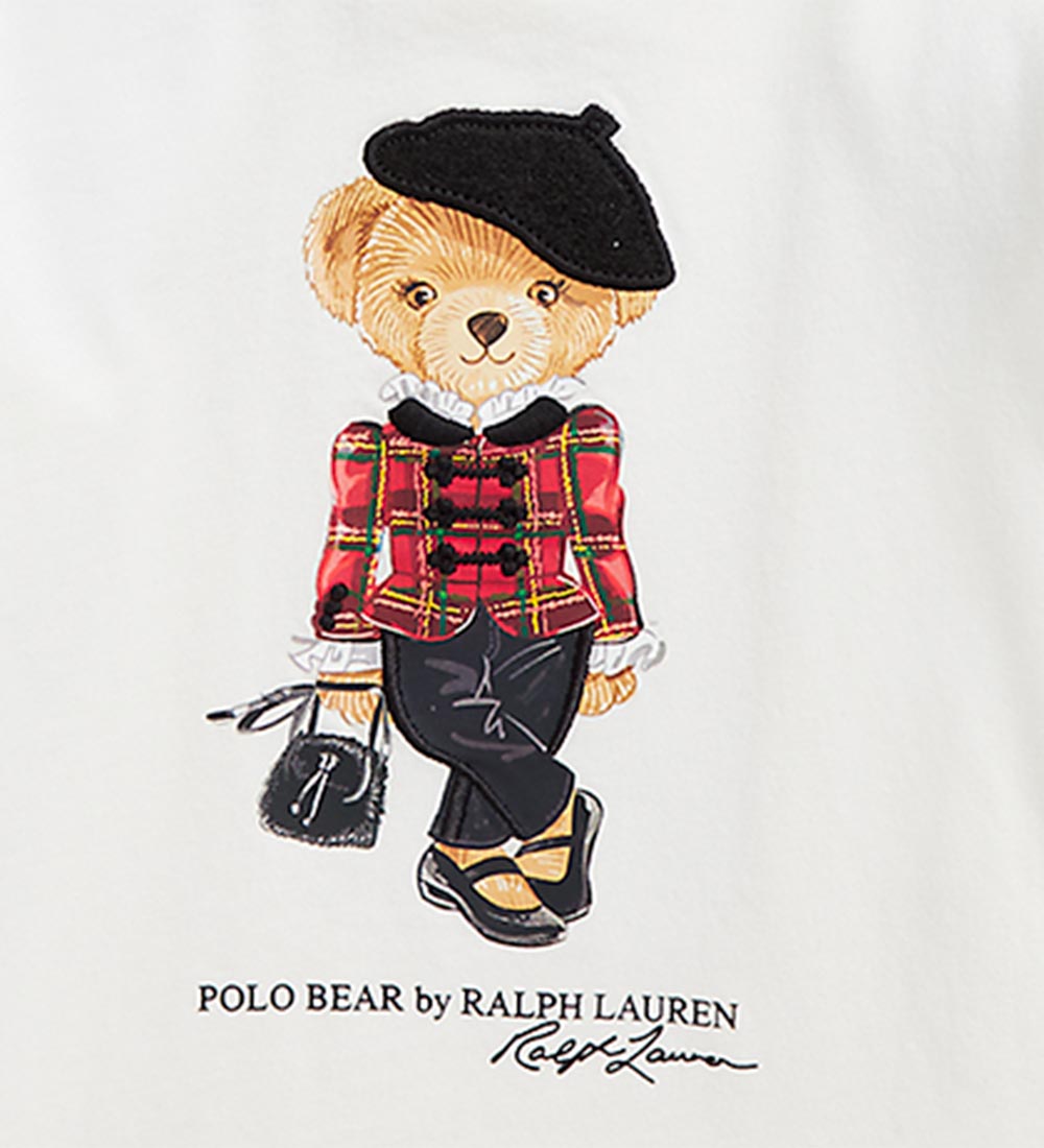 Polo Ralph Lauren Bluse - Holiday - Hvid m. Bamse