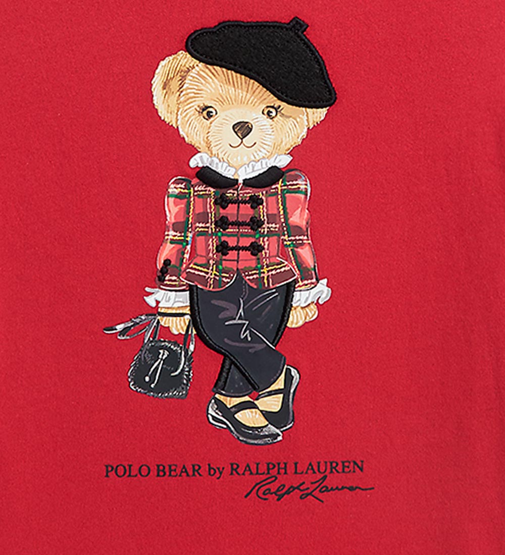 Polo Ralph Lauren T-shirt - Holiday - Rød m. Bamse