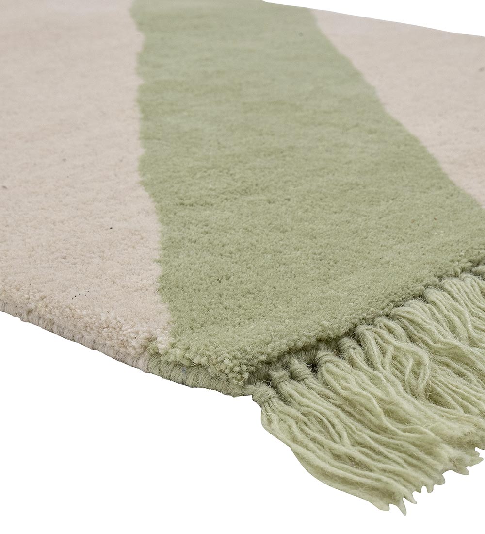 Bloomingville Mini Gulvtæppe - Uld - 120x60 cm - Froggy - Grøn