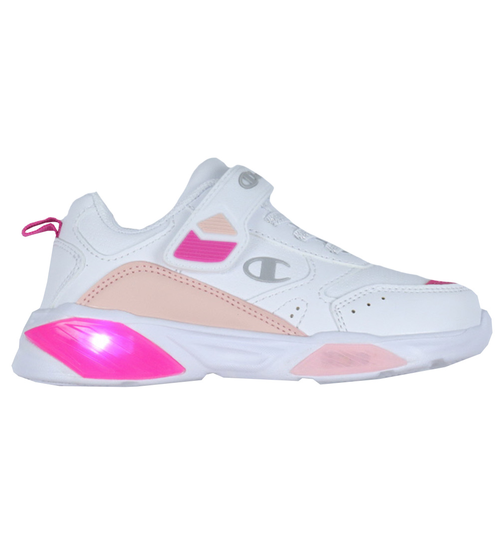 Champion Sko m. Lys - Wave PU G TD - Hvid/Pink/Pudder