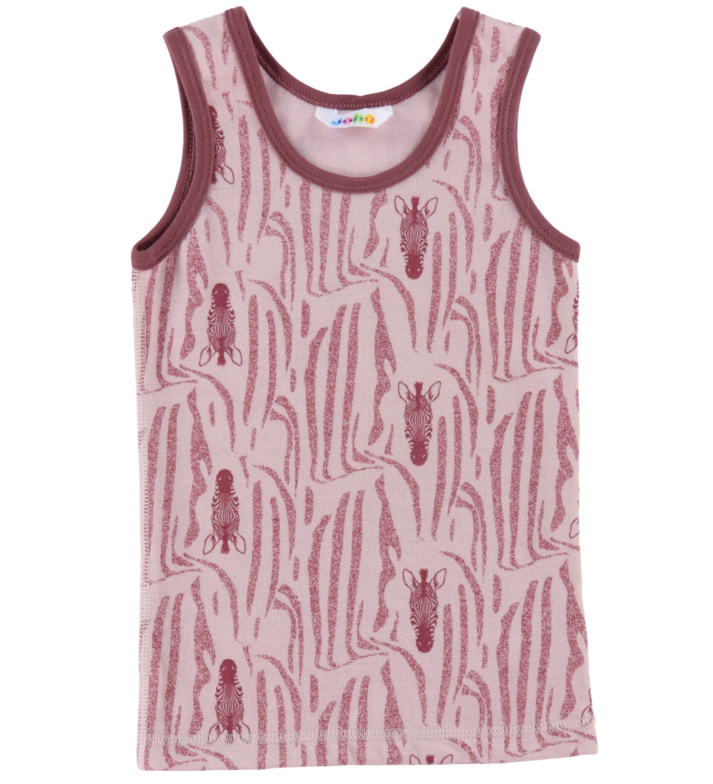 Joha Undertrøje - Uld/Bomuld - Rosa Zebra