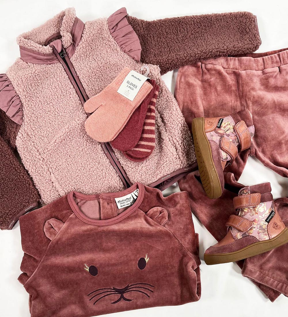 Minymo Velourbukser - Rose Taupe m. Egern