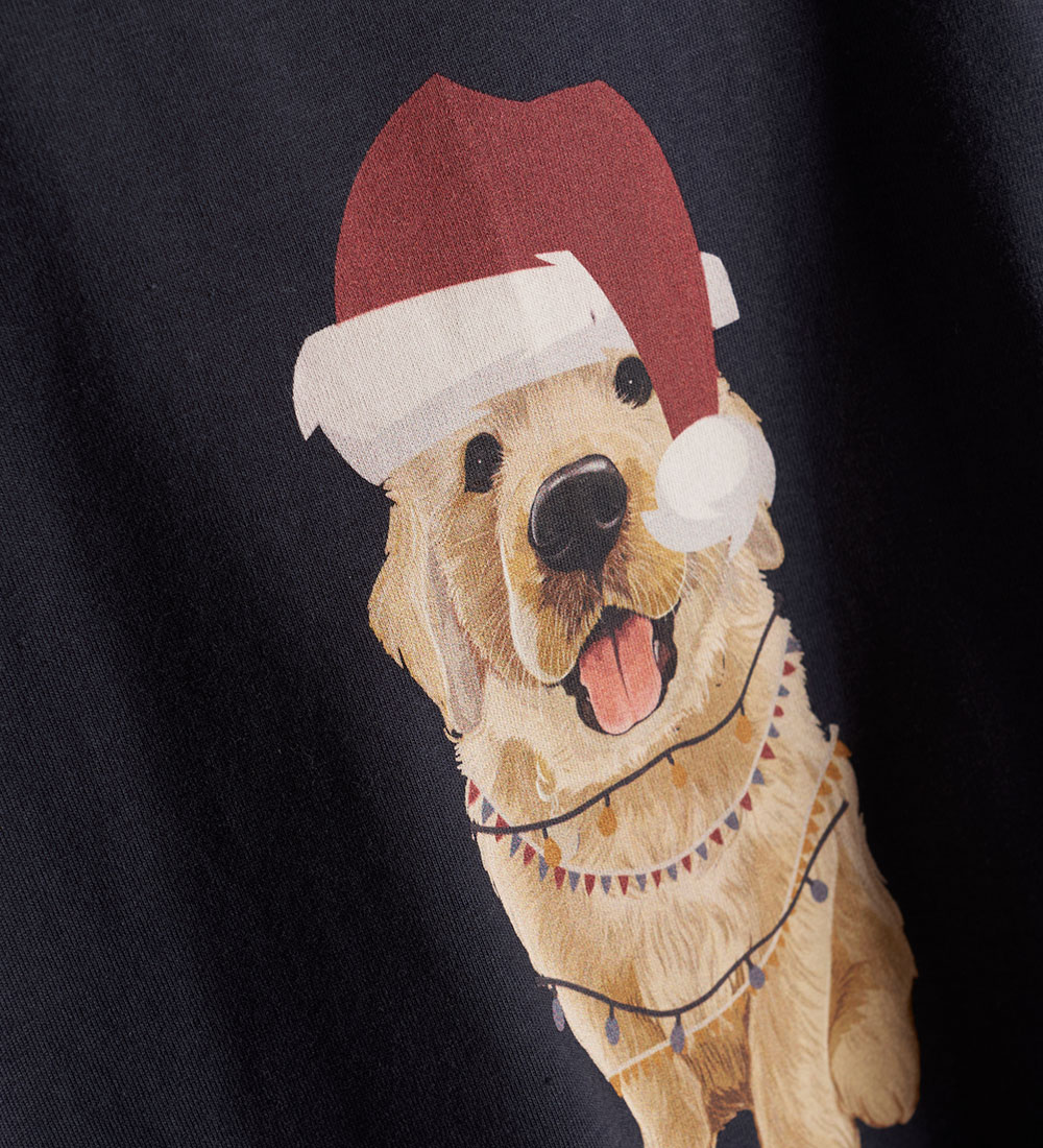 Minymo Bluse - Dark Navy m. Hund