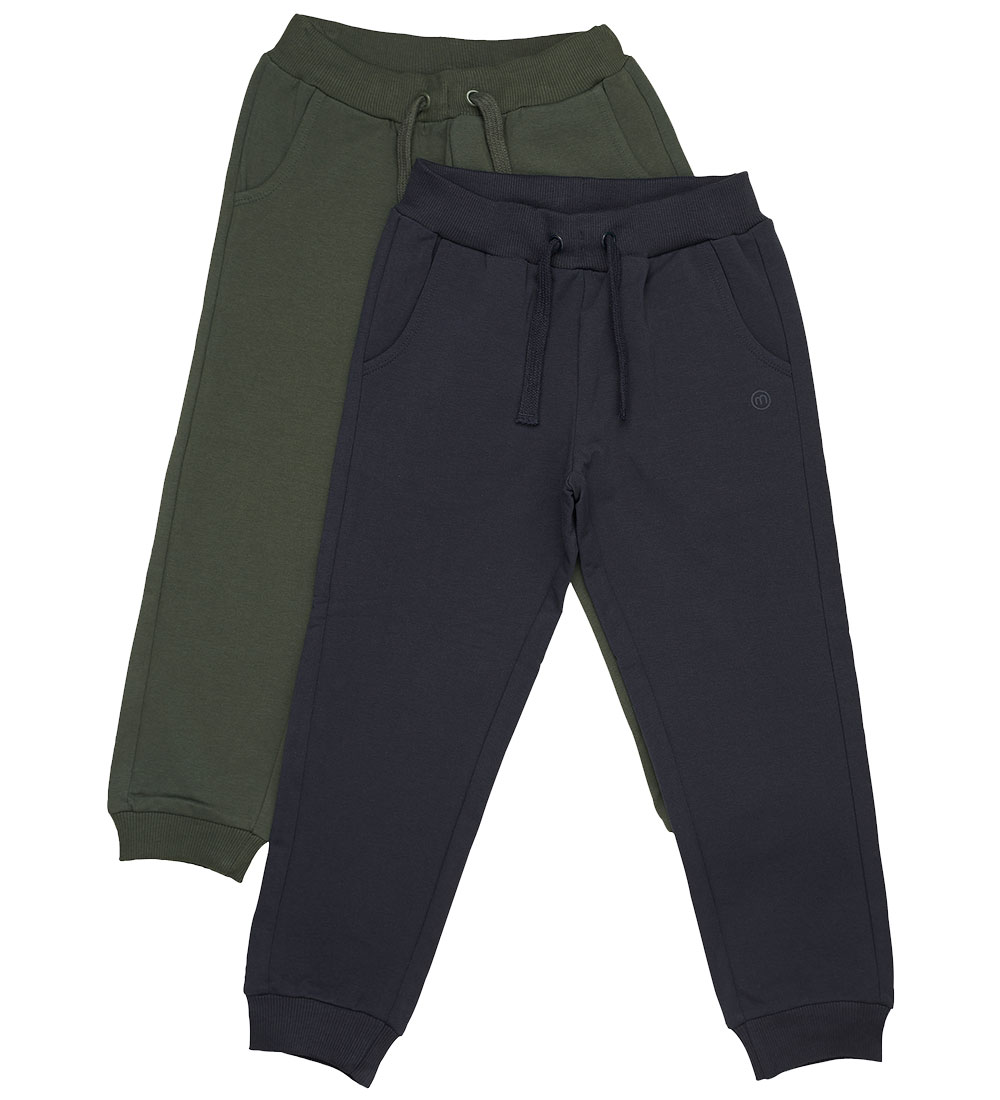 Minymo Sweatpants - 2-pak - Dark Navy/Green