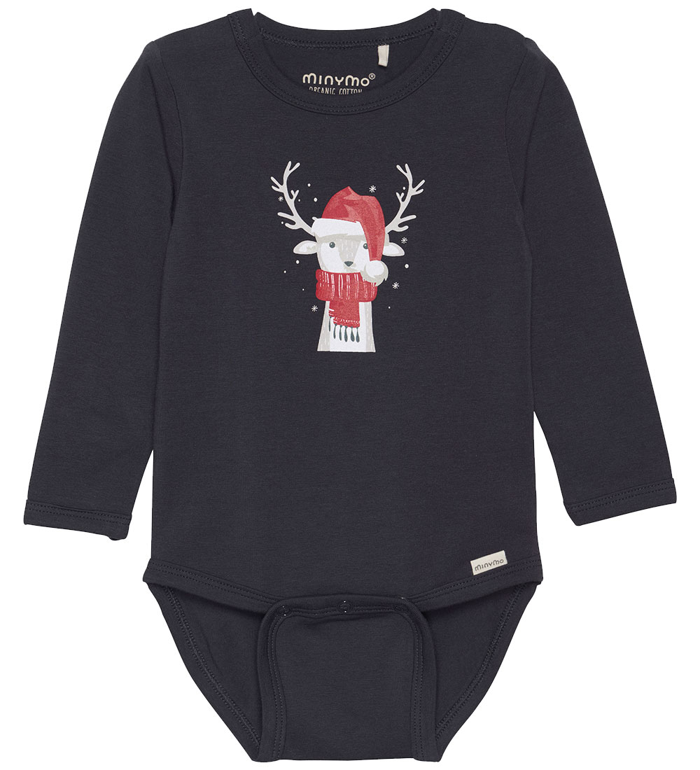 Minymo Body l/æ - Dark Navy m. Rensdyr
