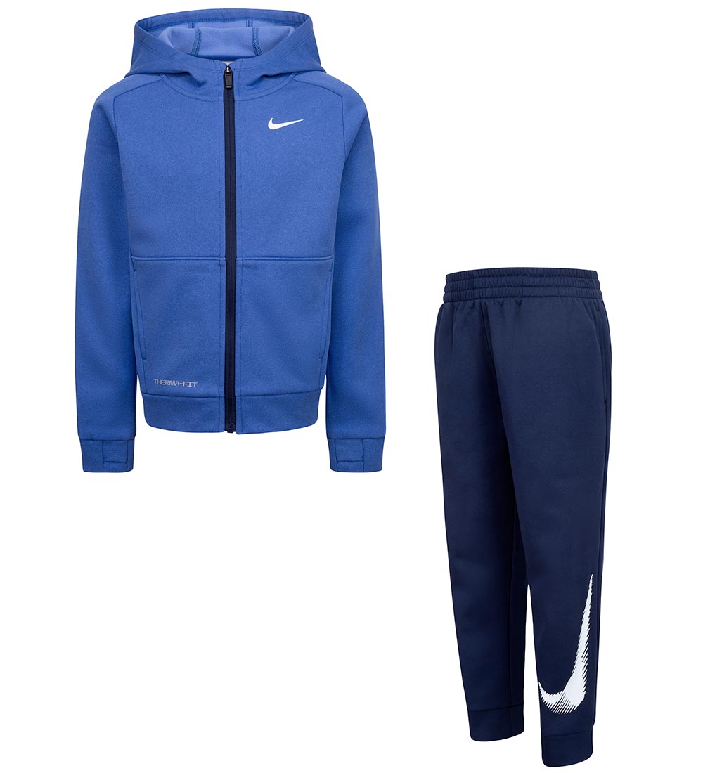 Nike Træningssæt - Midnight Navy/Blå m. Hvid
