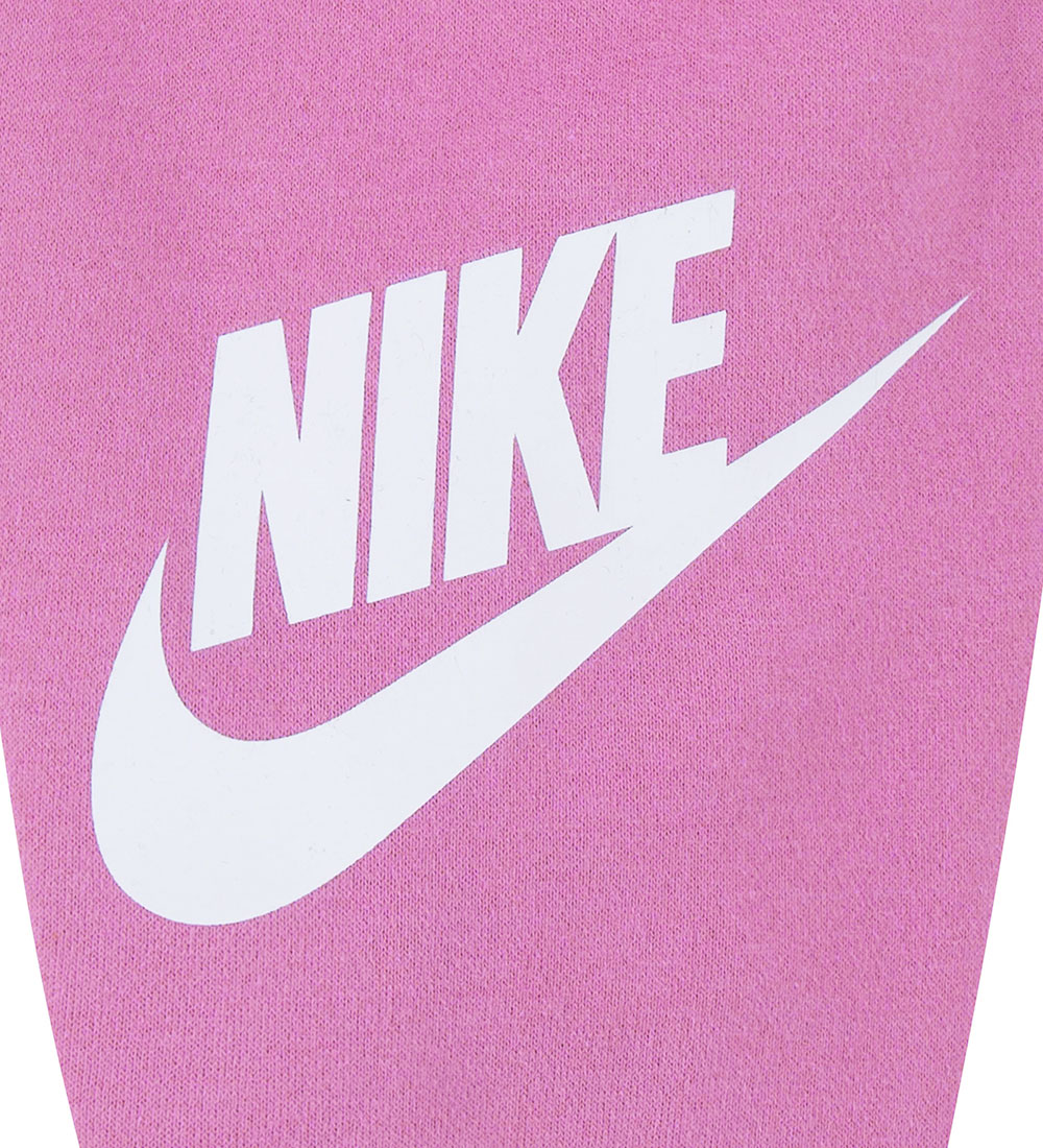 Nike Sweatsæt - Playful Pink m. Hvid