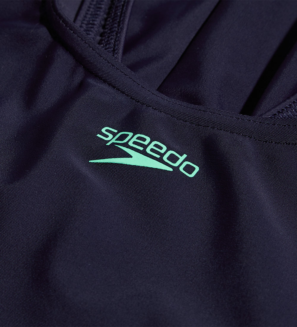 Speedo Badedragt - Placement Muscleback - Navy/Grøn