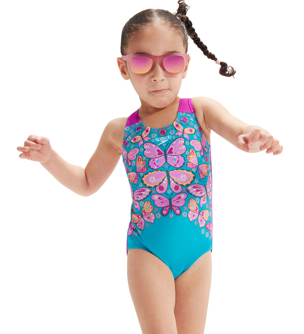 Speedo Badedragt - Digital Printed Swimsuit - Blå/Lilla