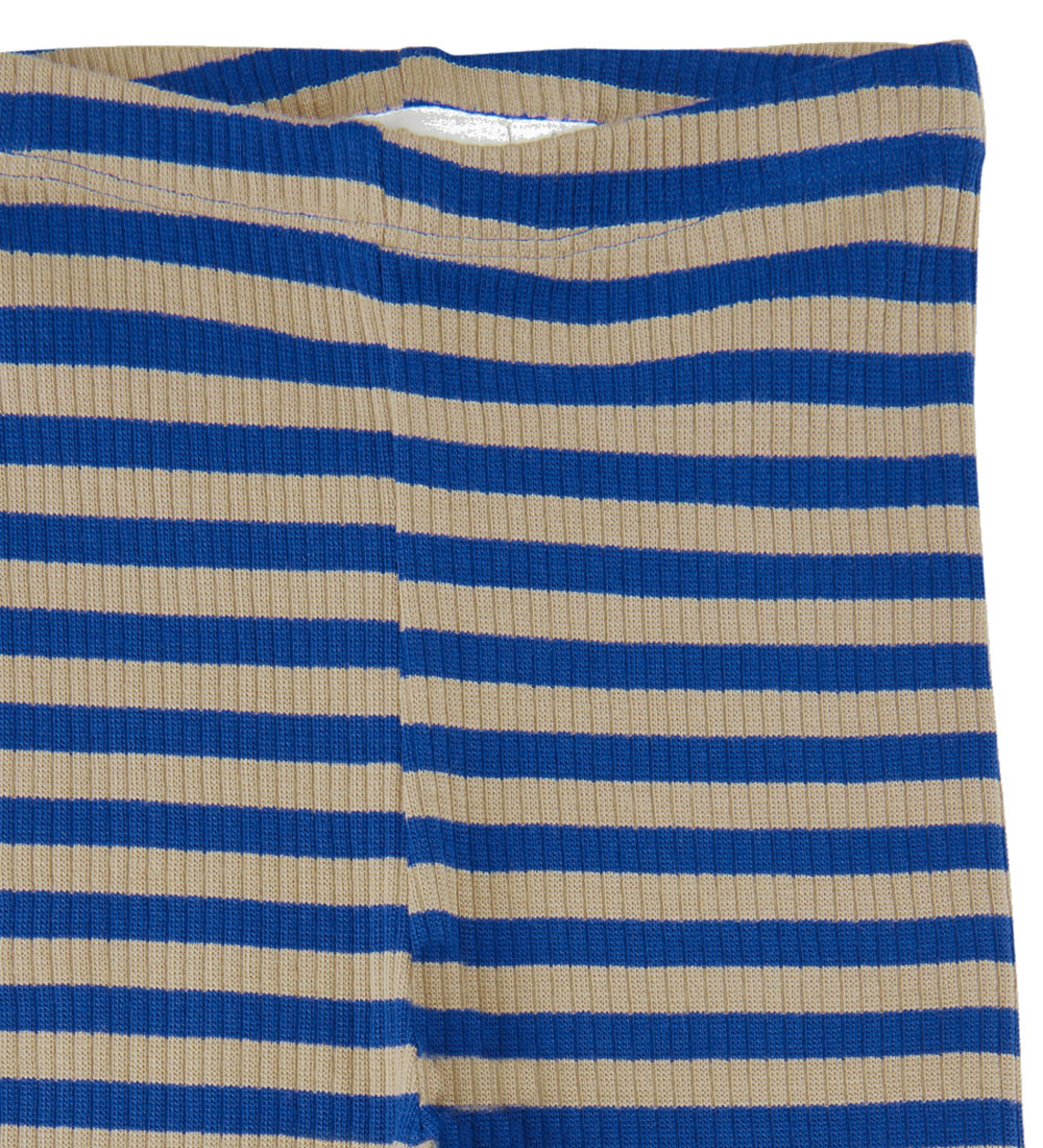 The New Siblings Leggings - Rib - TnsFinn - Monaco Blue/Beigestr