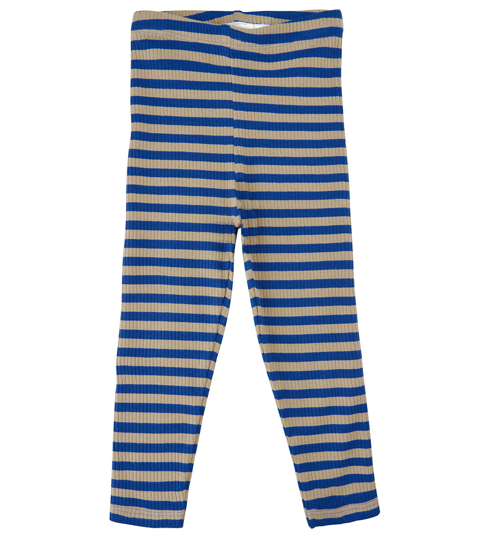 The New Siblings Leggings - Rib - TnsFinn - Monaco Blue/Beigestr