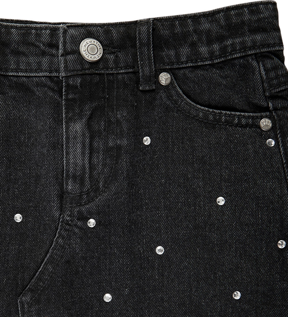 The New Nederdel - Denim - TnIsia - Sort m. Similisten