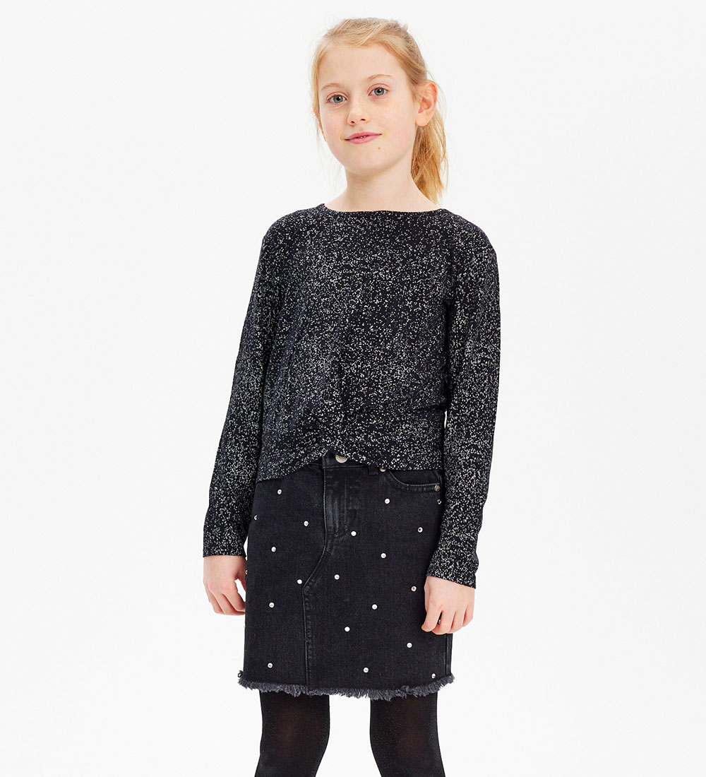 The New Nederdel - Denim - TnIsia - Sort m. Similisten