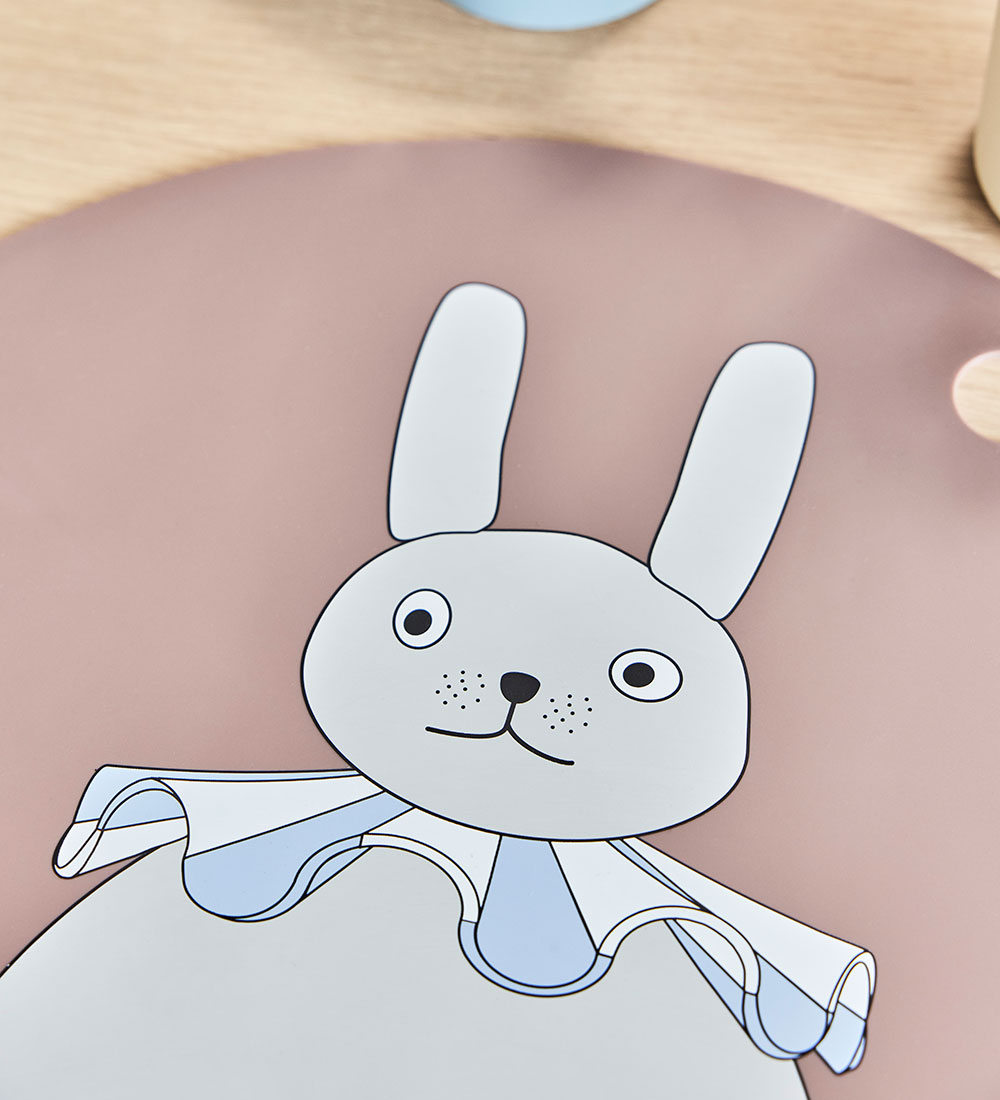 OYOY Dækkeserviet - Silikone - Rabbit Pompom - Clay