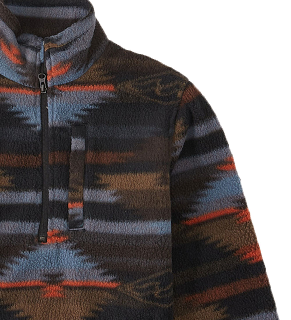 Billabong Fleecetrøje - Boundary Mock Neck - Sort/Blå/Rød
