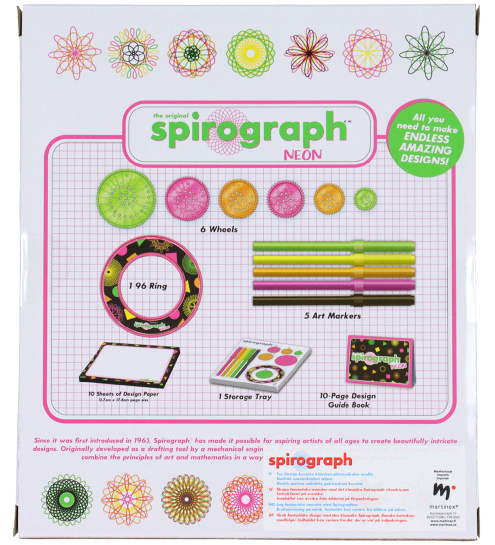 Spirograph Tegnesæt - 24 Dele - Neon