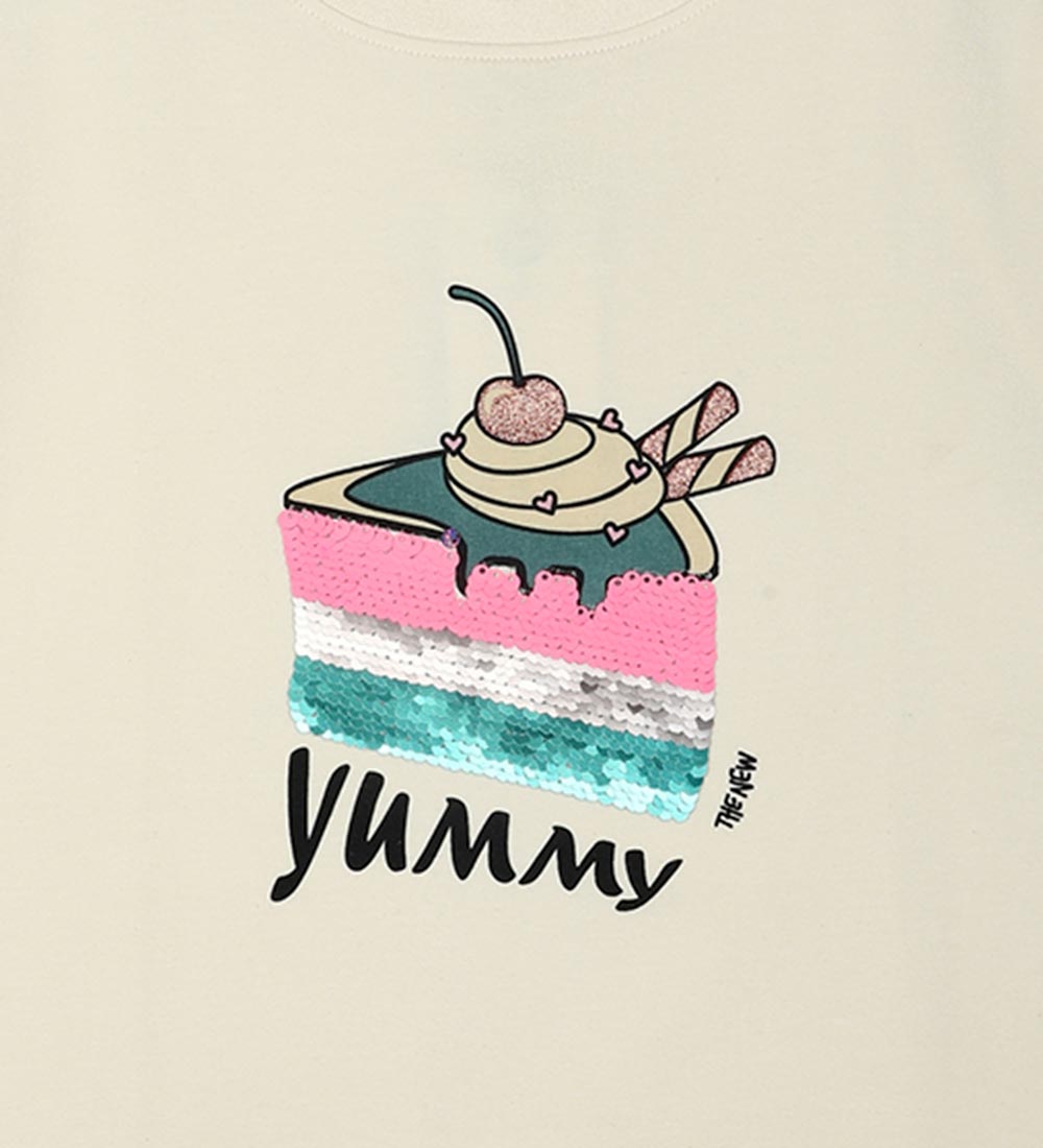 The New T-shirt - TnCake - White Swan m. Pailletter