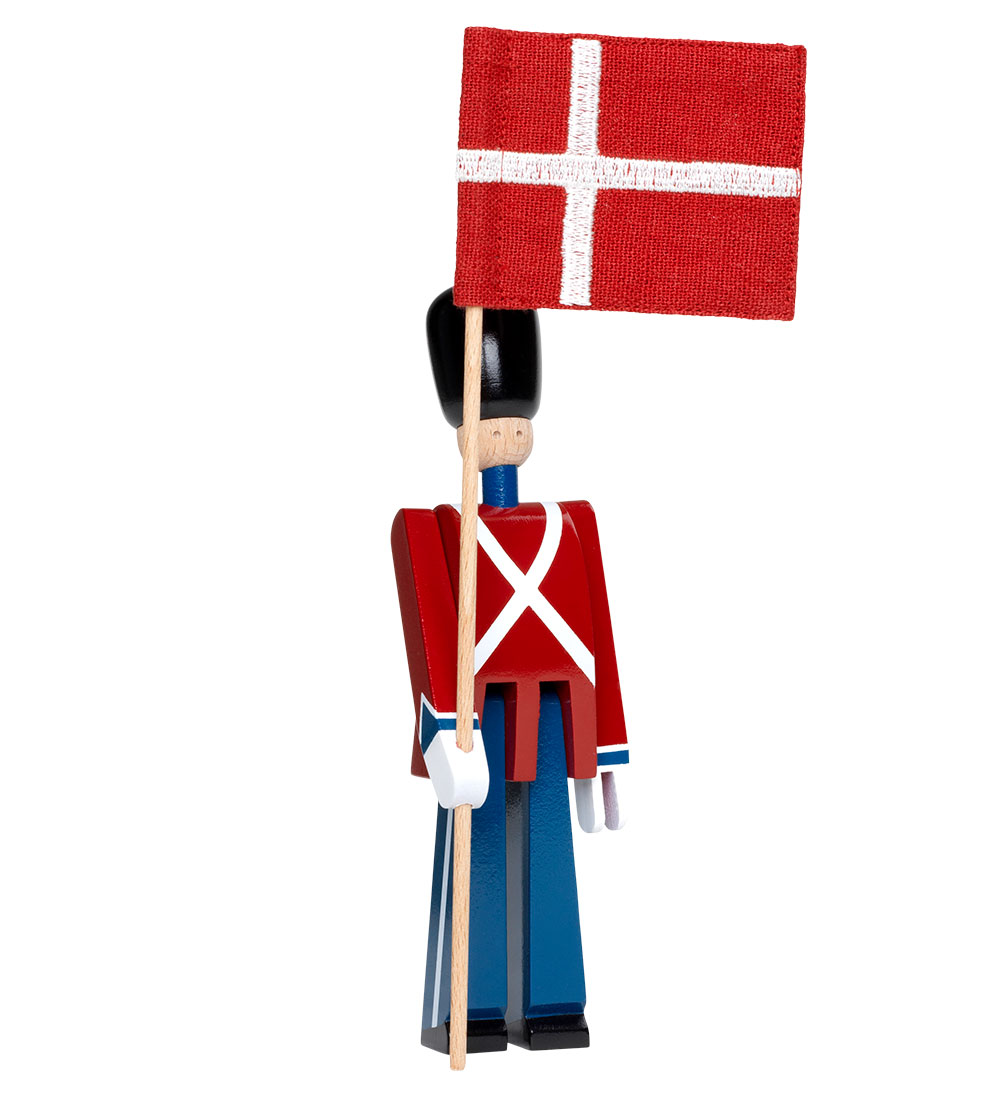 Kay Bojesen Træfigur - Fanebærer - 14 cm - Mini - Rød/Blå