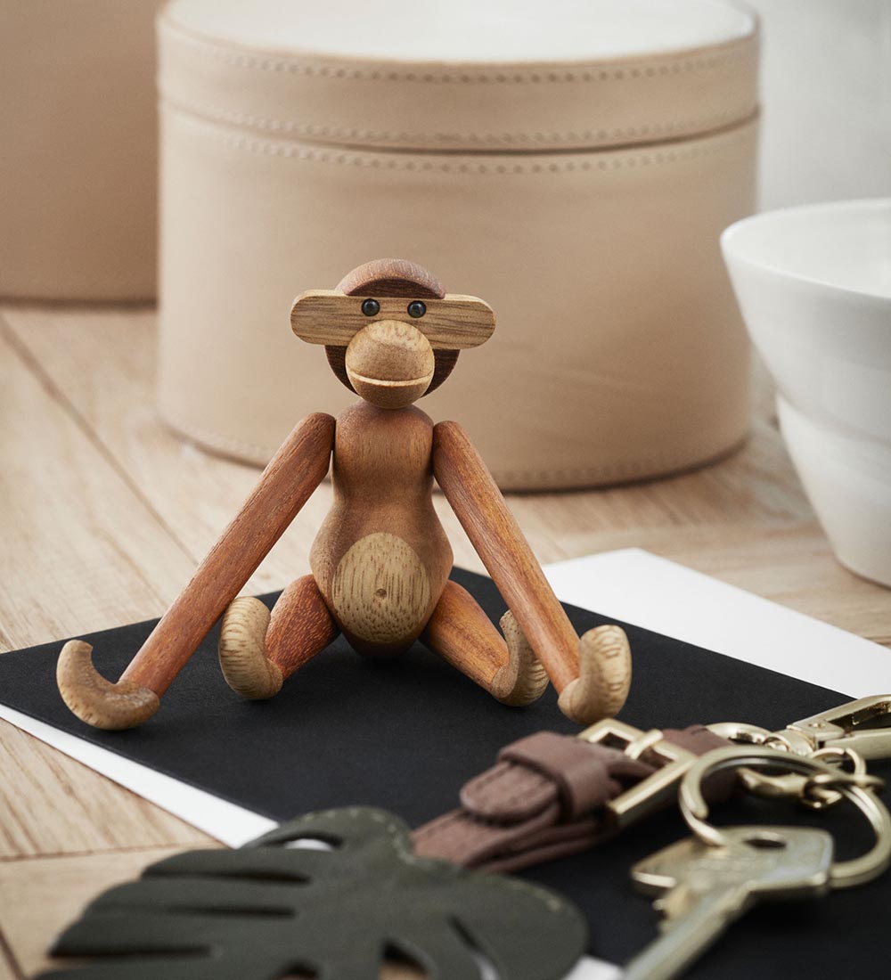 Kay Bojesen Træfigur - Abe - 10 cm - Mini - Teak/Limba
