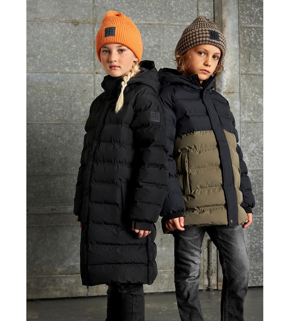 Color Kids Dynejakke - Sea Turtle/Sort
