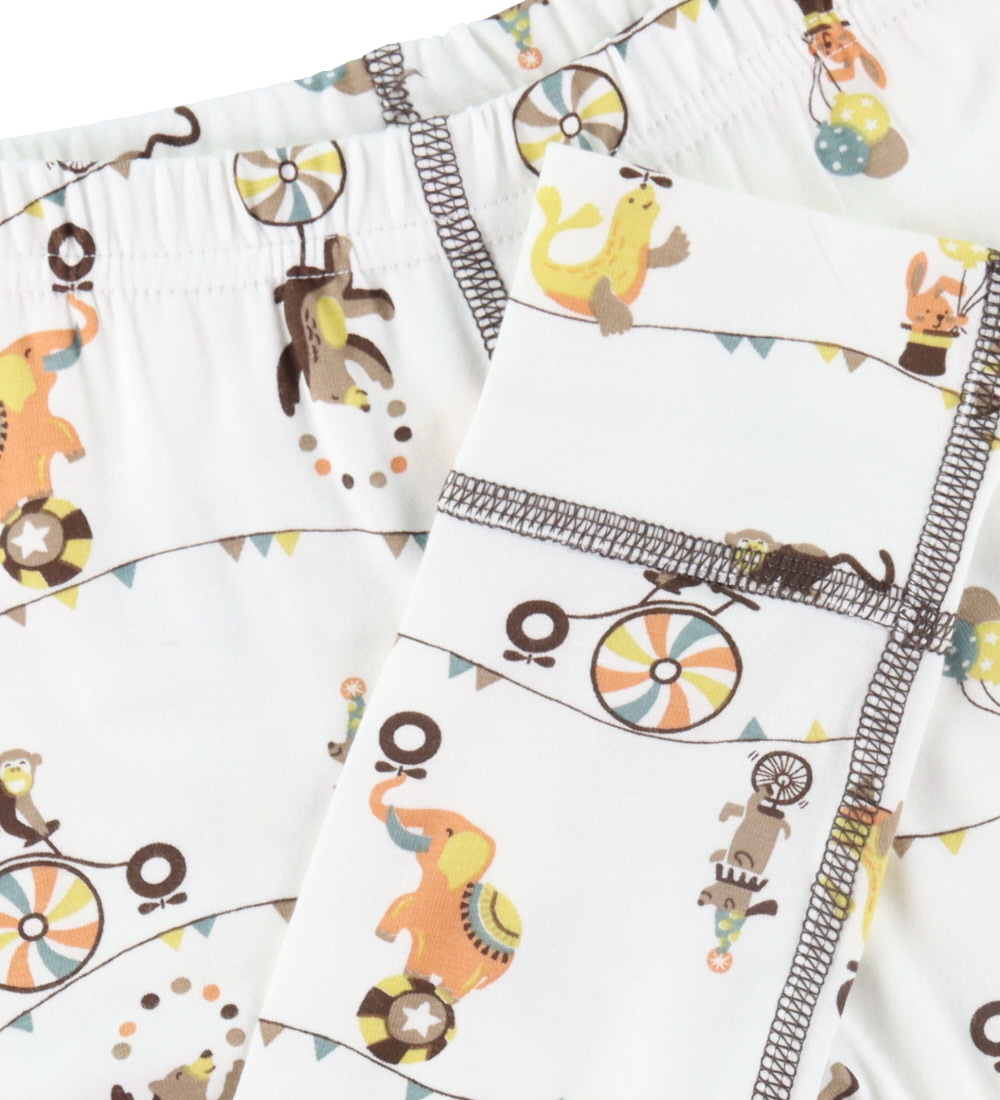 Katvig Leggings - Bambus - Hvid m. Cirkusprint