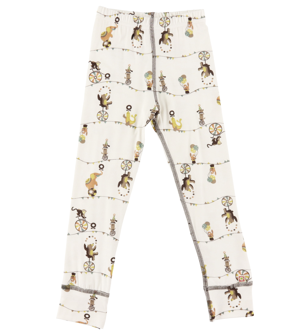 Katvig Leggings - Bambus - Hvid m. Cirkusprint