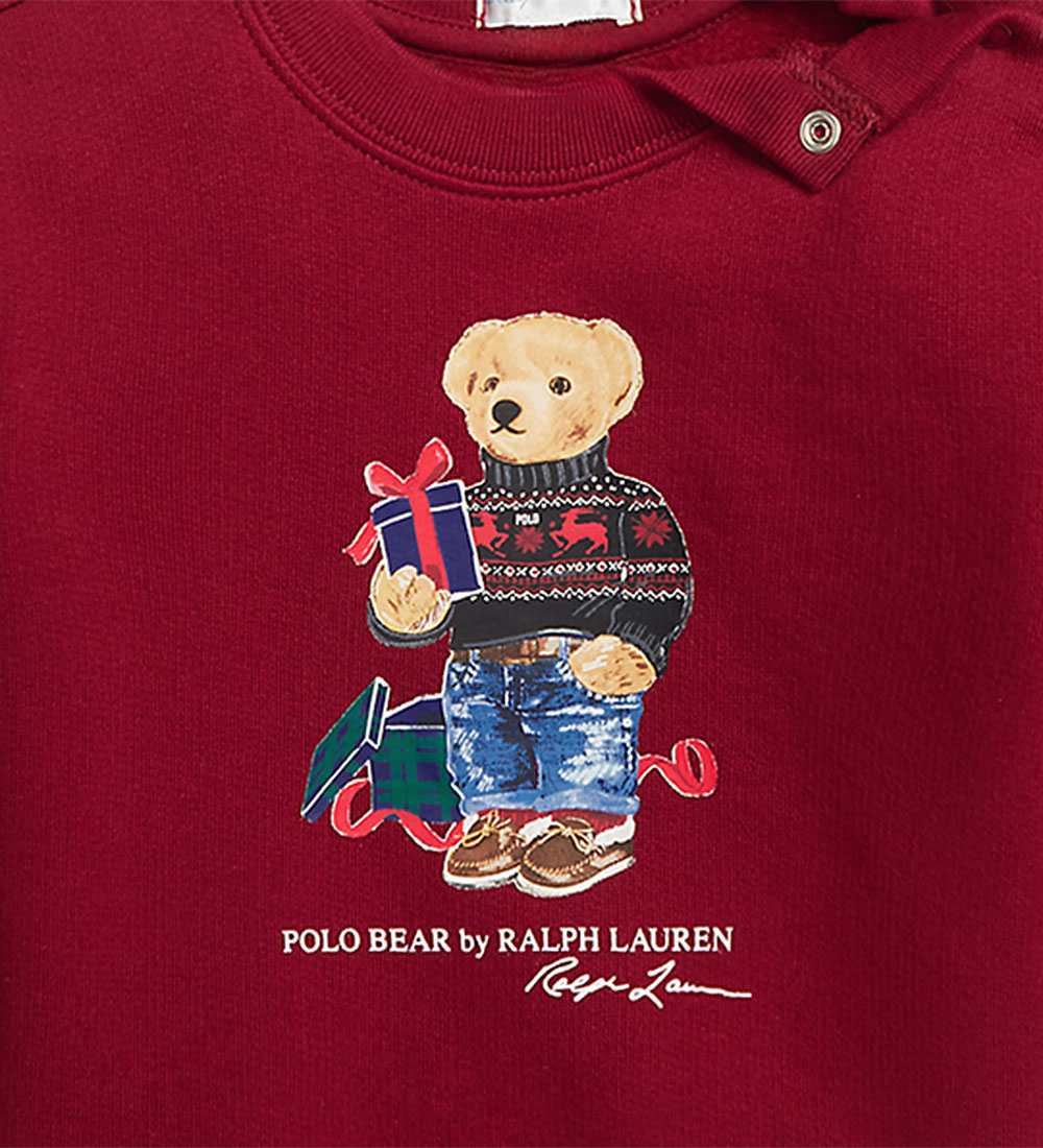 Polo Ralph Lauren Sweatshirt - Holiday - Rød m. Bamse
