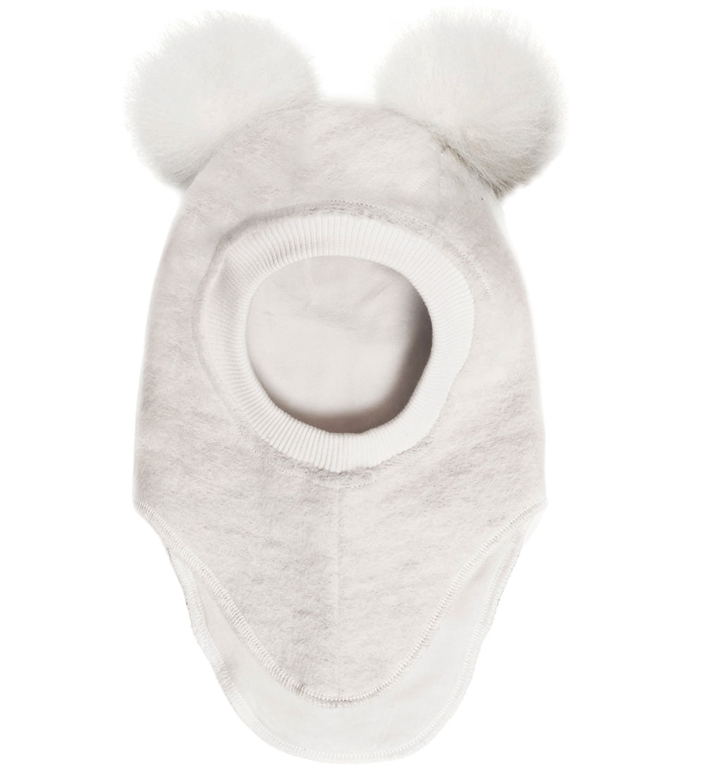 Huttelihut Elefanthue - Uld/Bomuld - 2-lags - Big Bear - Snow Wh