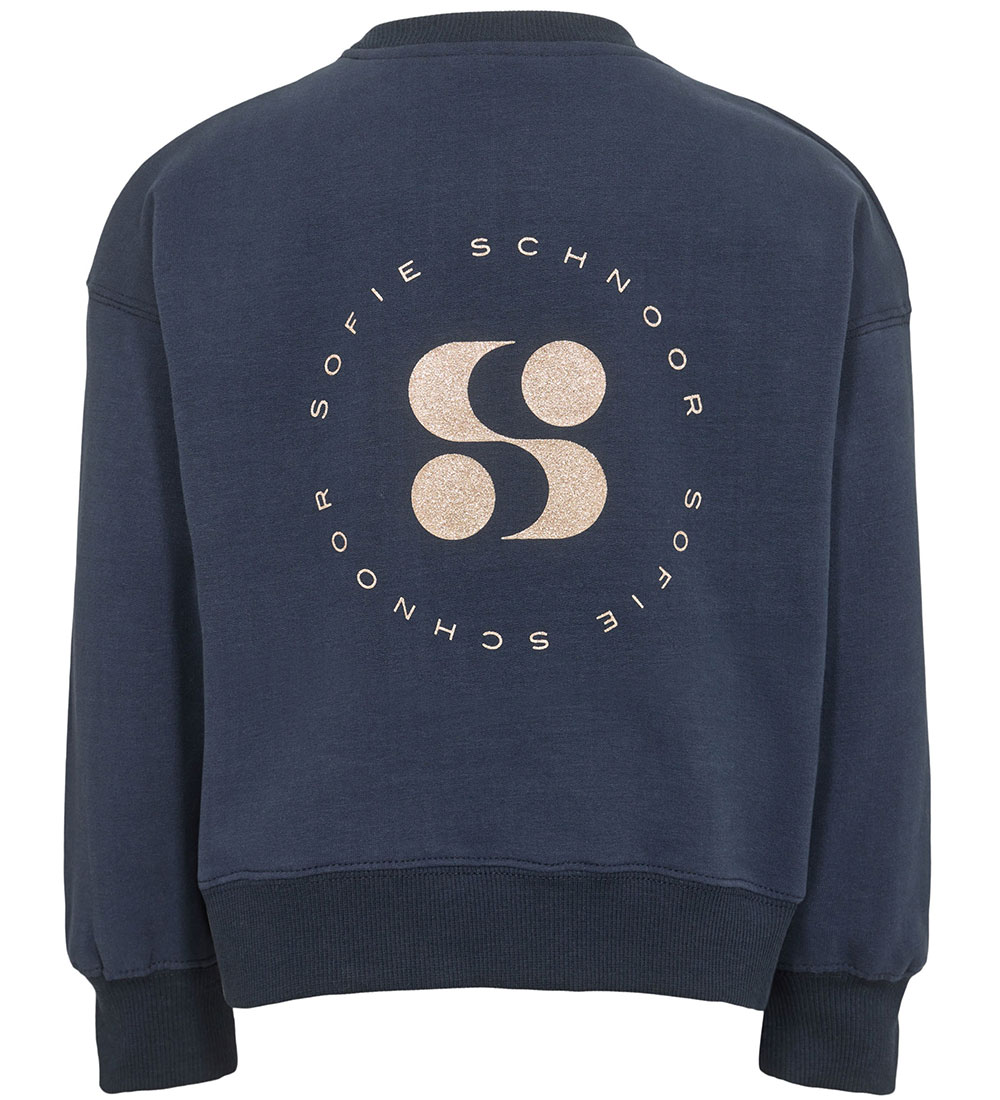 Petit by Sofie Schnoor Sweatshirt - Dark Blue m. Guldglitter