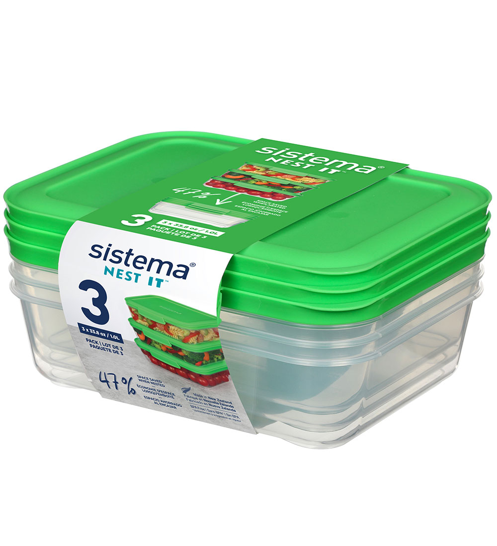 Sistema Opbevaringsbokse - 3-pak - Nest It - 1 l - Grn