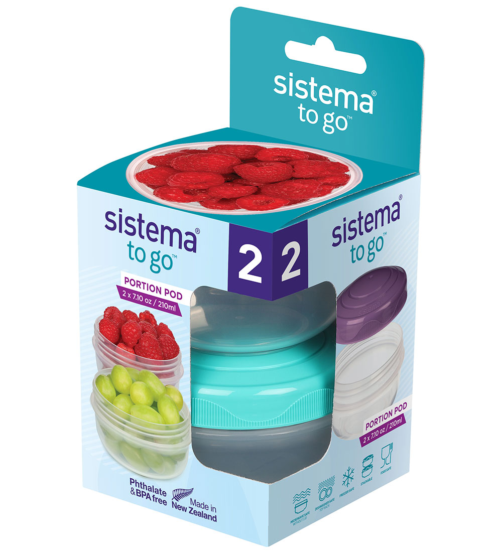 Sistema Beholdere - 2-pak - Portionpod - 210 ml - Mørkeblå/Turki