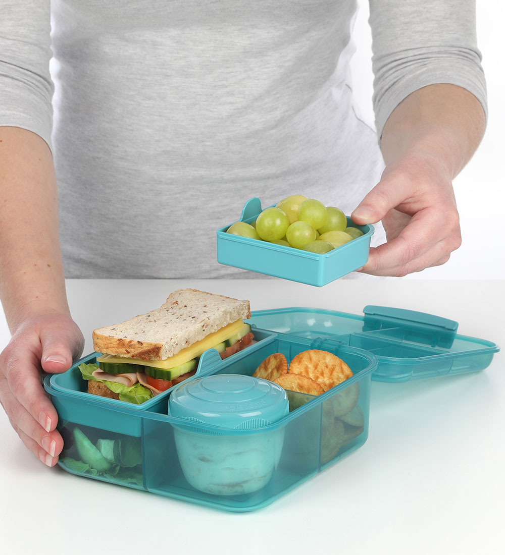 Sistema Madkasse m. Beholder - Bento Cube - 1,25 l - Teal Stone