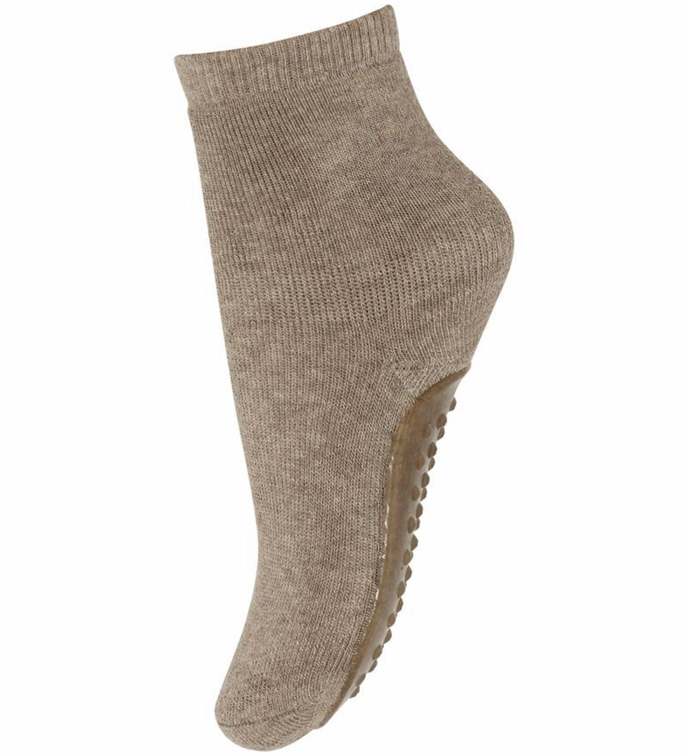 MP Strømper - Uld - Antiskrid - Light Brown Melange