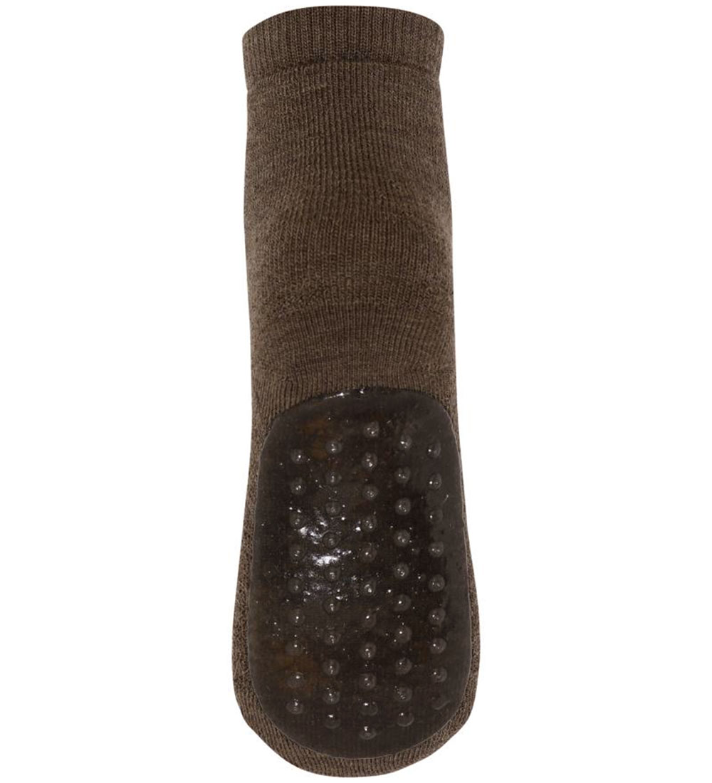 MP Strømper - Uld - Antiskrid - Brown Melange