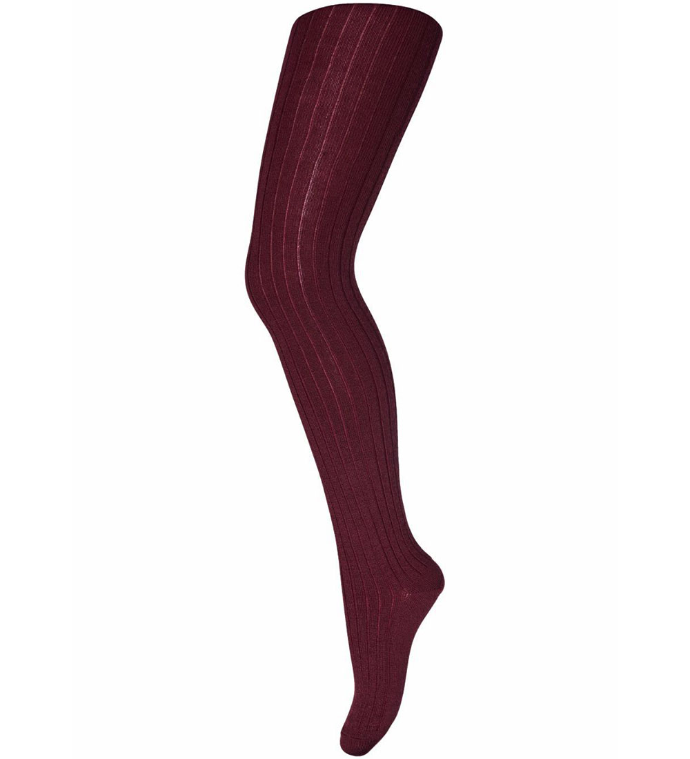 MP Strømpebukser - Uld - Rib - Wine Red