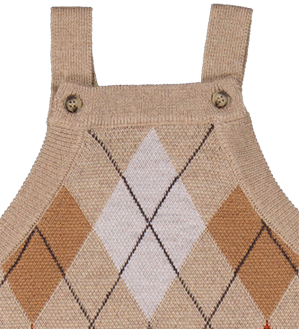 MarMar Smækbukser - Strik - Uld - Rui - Dark Beige Argyle