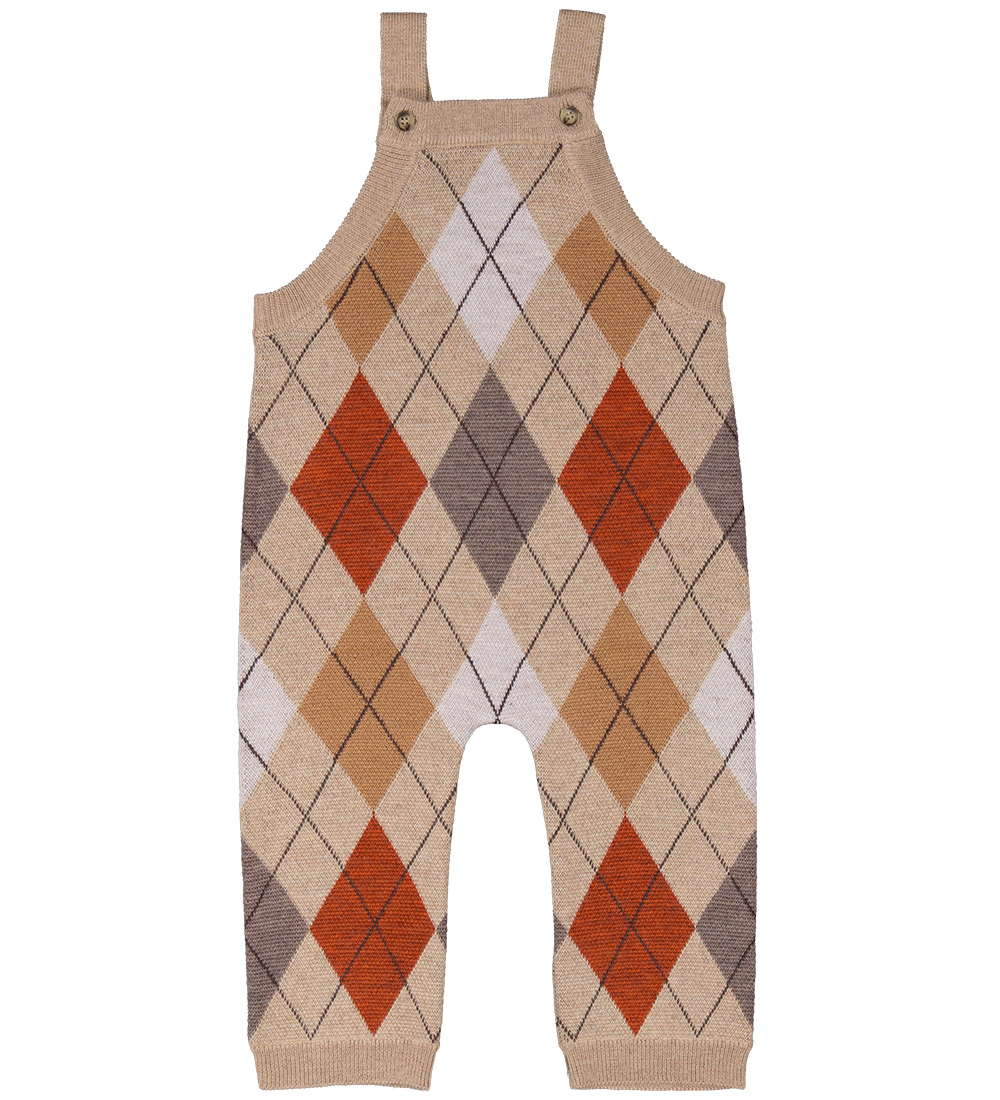 MarMar Smækbukser - Strik - Uld - Rui - Dark Beige Argyle