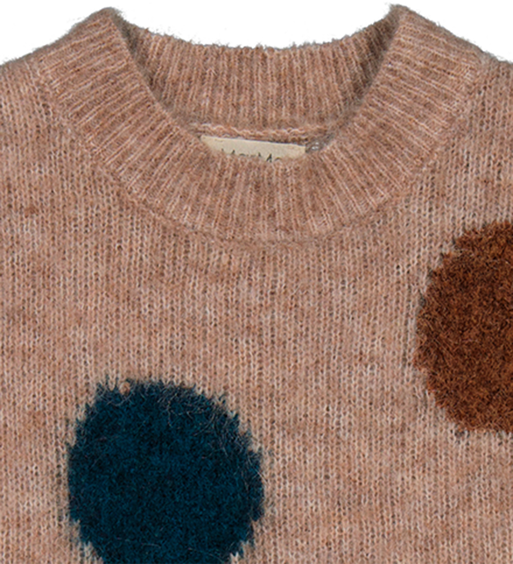 MarMar Vest - Strik - Uld - Tanja - Beige Melange Dot