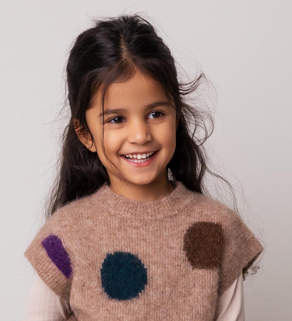 MarMar Vest - Strik - Uld - Tanja - Beige Melange Dot